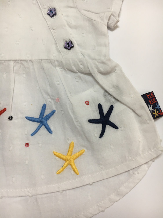 پیراهن دخترانه اسپانیایی original طرح ستاره گلدوزی