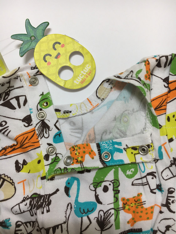 پیراهن دخترانه برند توک توک European دکمه جفتی پشت یقه