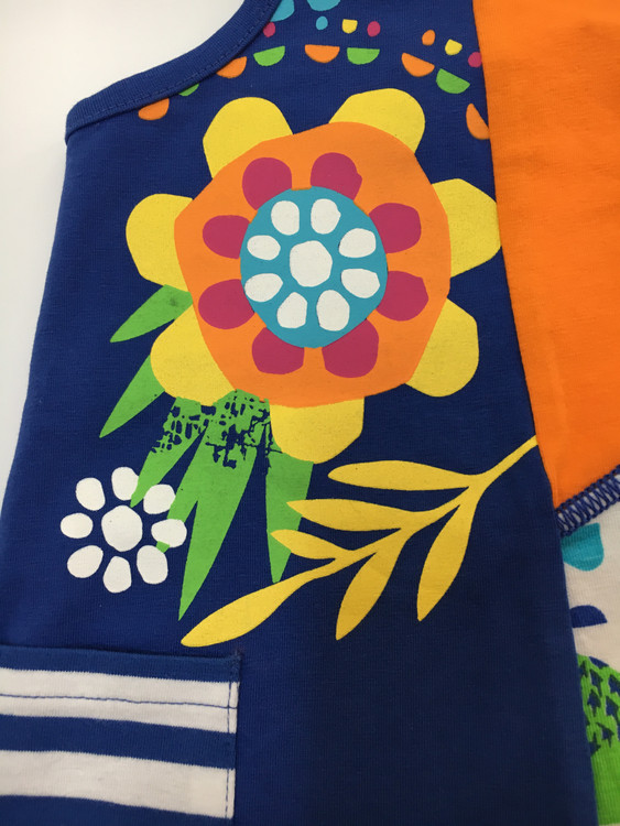 پیراهن دخترانه جیب دار جنس cotton