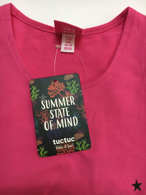 تونیک دخترانه رنگ صورتی جنس cotton