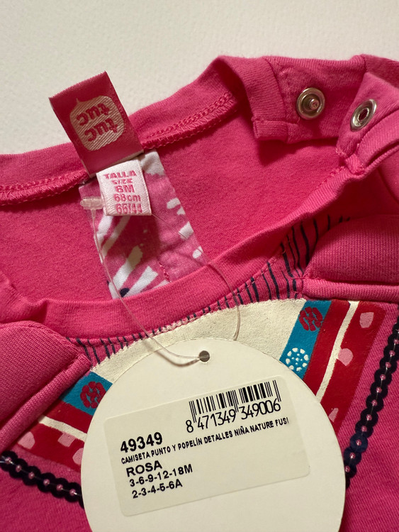 تیشزت دخترانه برند توک توک اسپانیا orginal و بارکددار