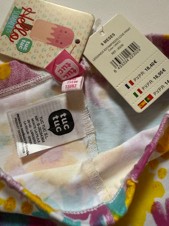 شلوارک دخترانه اروپایی با لوگوی tuc tuc