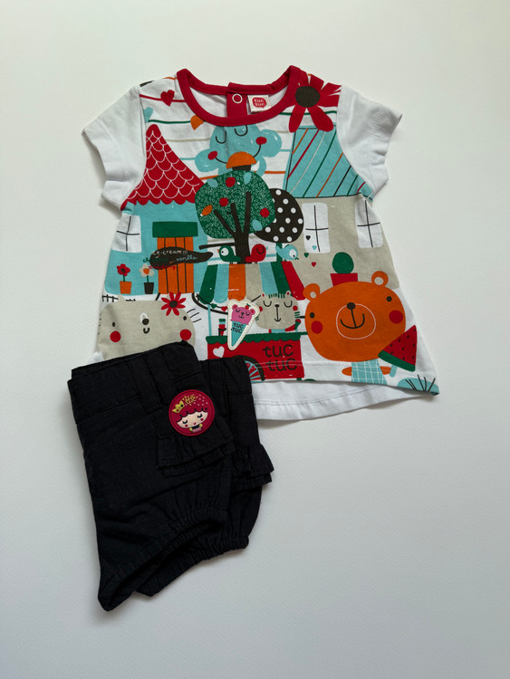 ست تیشرت شورتک دخترانه برند tuc tuc