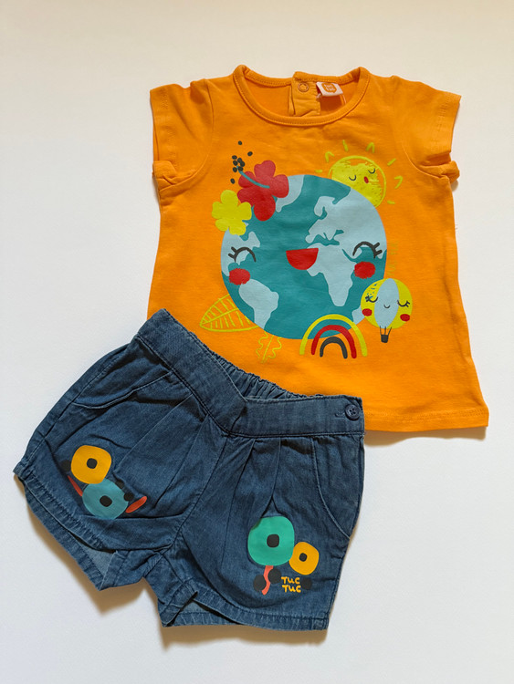 ست تیشرت شورتک دخترانه برند tuc tuc اسپانیا