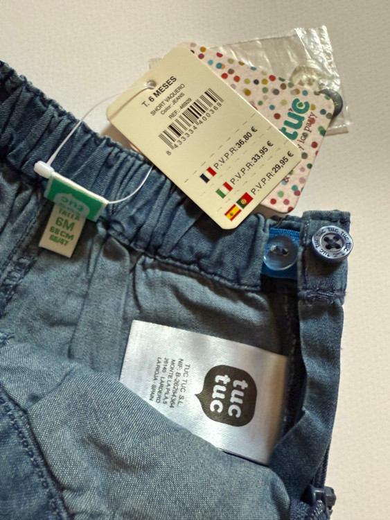 شورتک دخترانه برند توک توک spain کمر کش و زیپ و دکمه