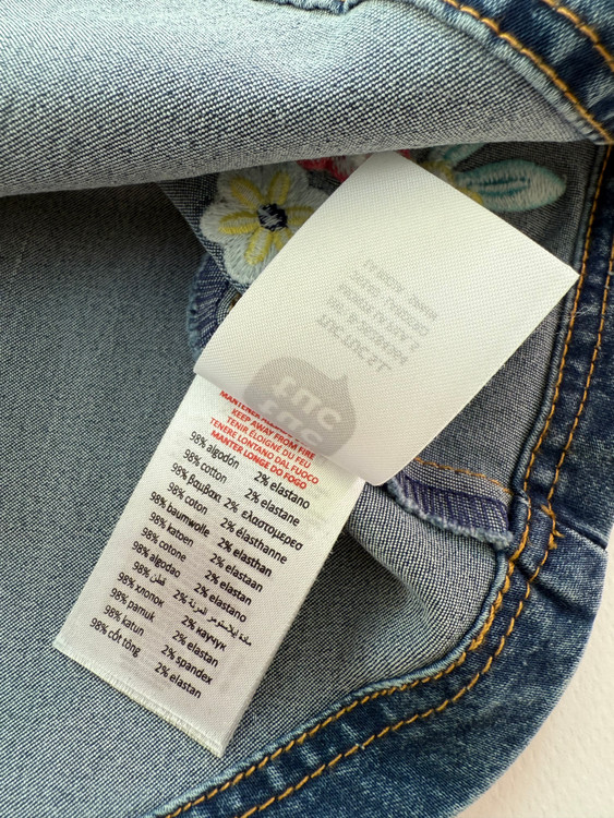 دامن جین دخترانه برند توک توک اسپانیا صددرصد cotton